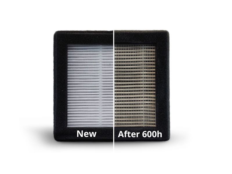 comparison new filter and after using