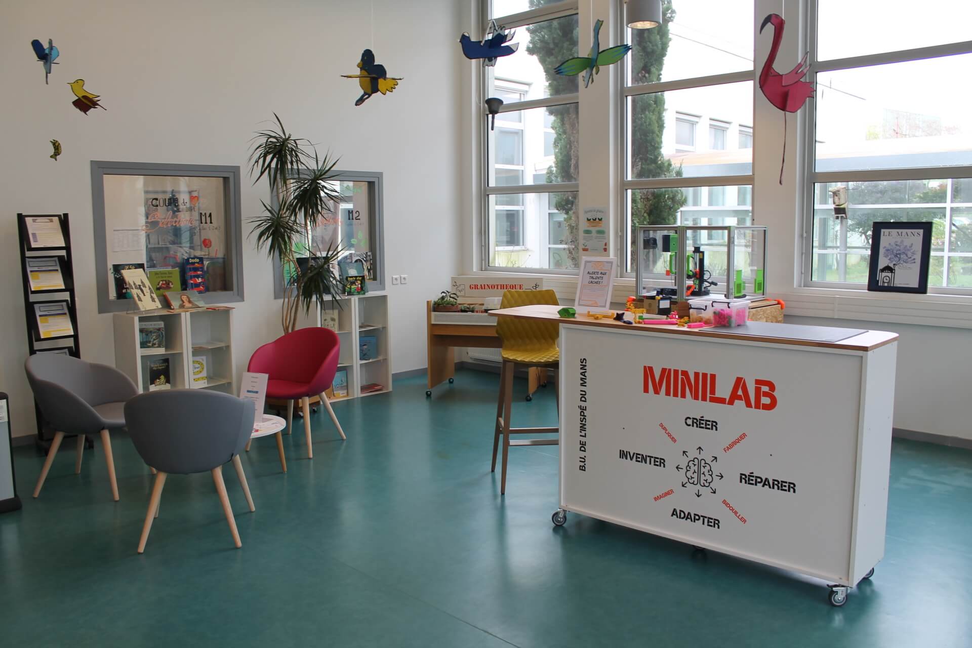 Minlab BU Inspé Le Mans avec caisson sur measure alveo3D