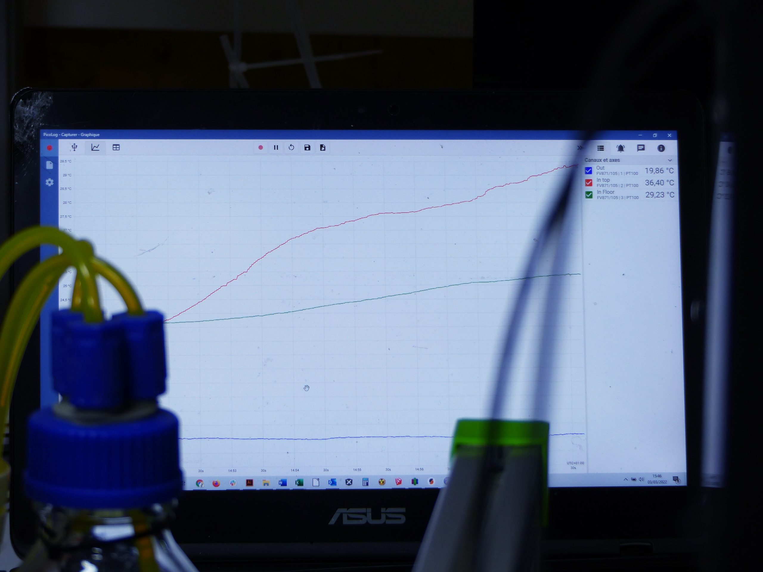Test filament emission