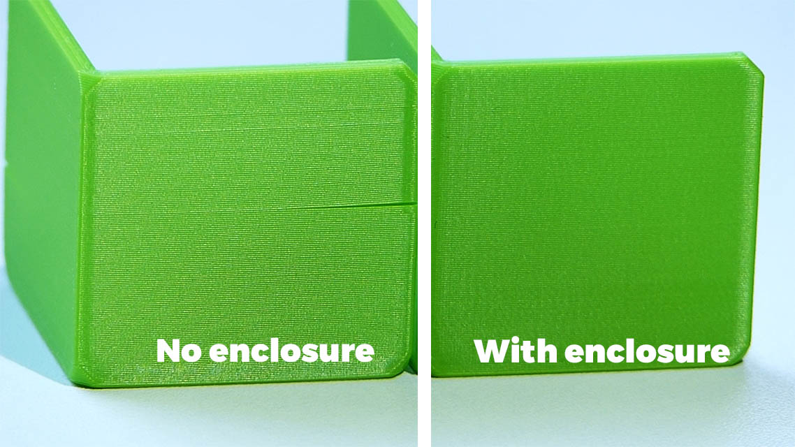 pièces imprimées en 3D san caisson et avec caisson