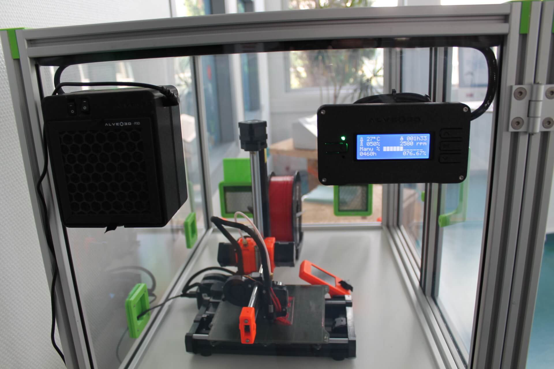 systeme de filtration et carte de control sur caisson alveo3D