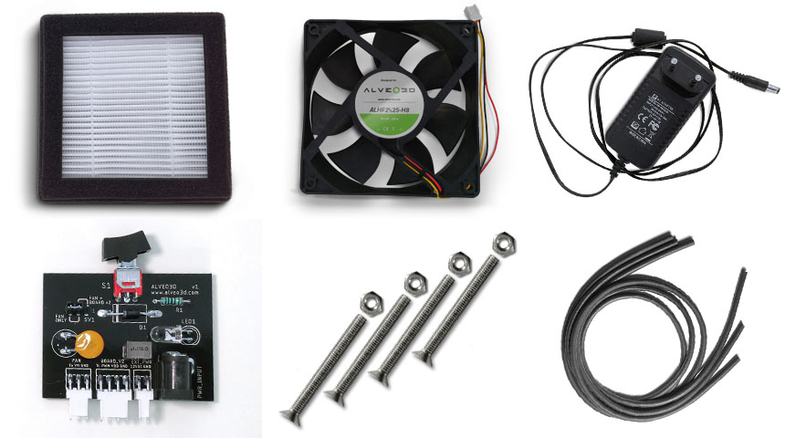 élèments non imprimables du kit alveoONE-R