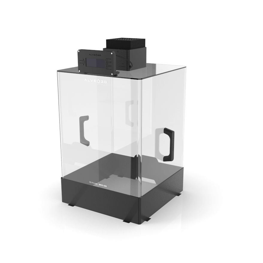 Caisson imprimante 3D résine avec un rehausseur